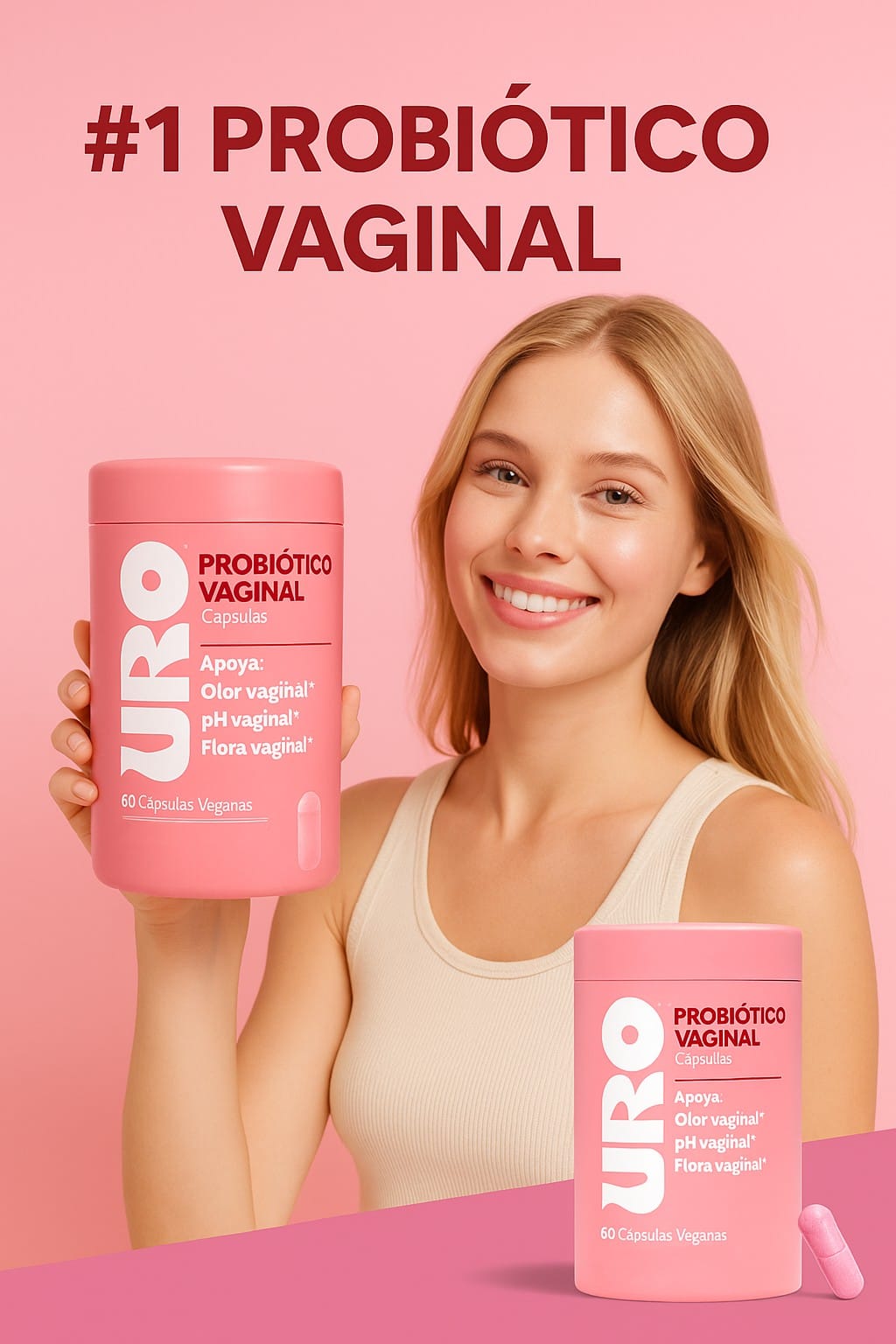 🌸 URO Probiótico Vaginal Vegano – COMBO 3 Frascos | Equilibrio y Bienestar Íntimo